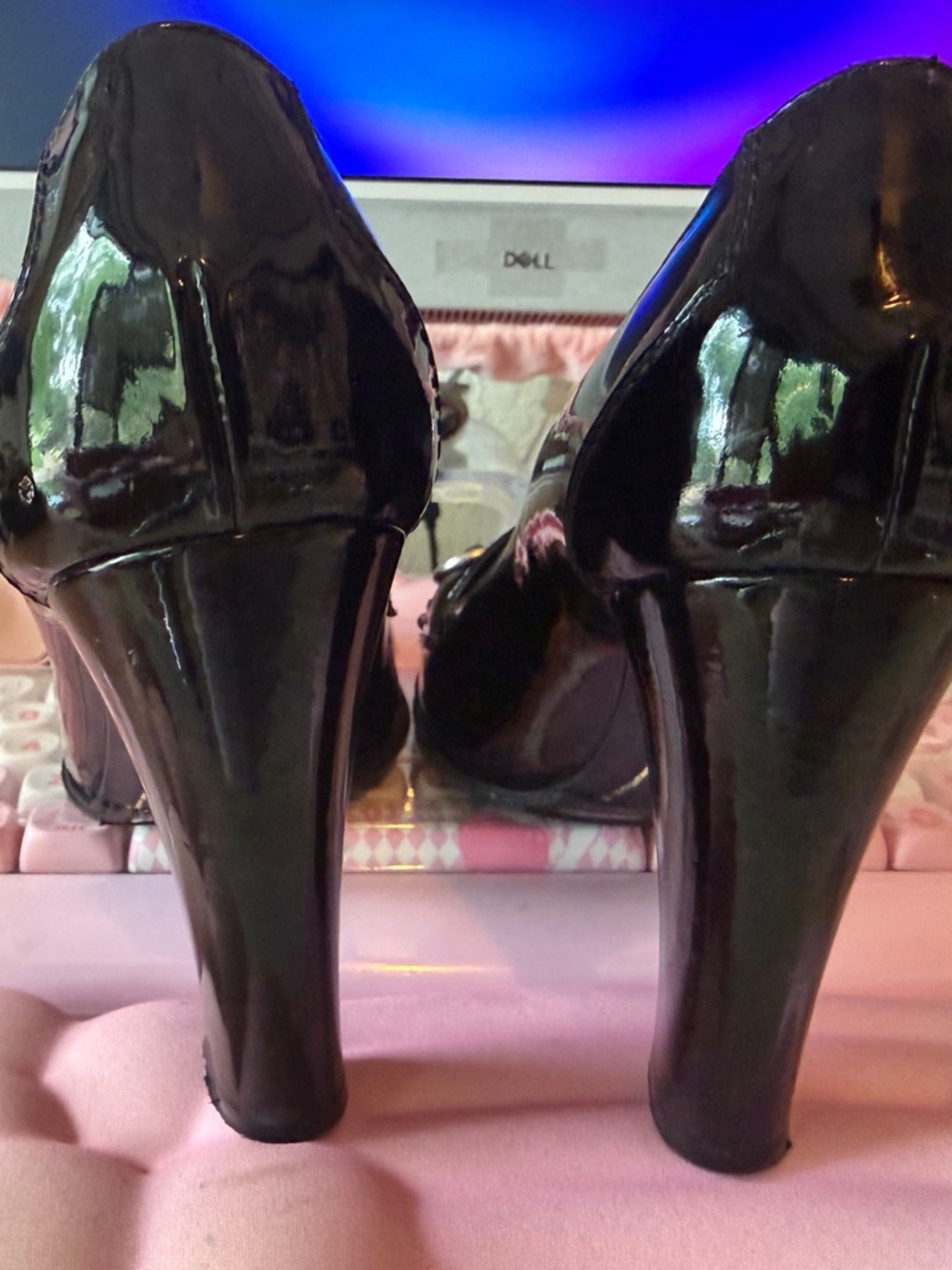 Dior Black Patent Leather Pumps with Silver Horsebit - Picture 4 of 5